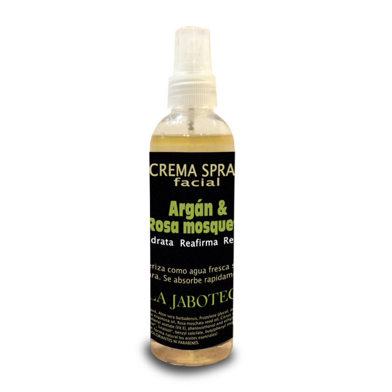 Crema facial spray de argán y rosa mosqueta
